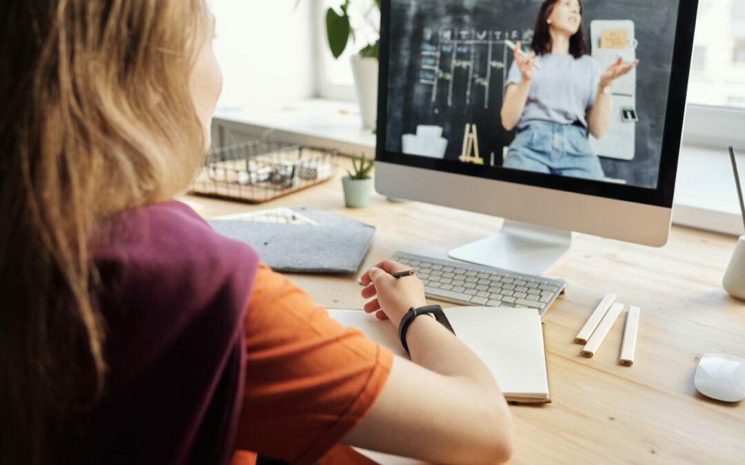 Frau und PC-Screen